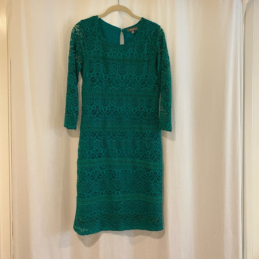 Festive Green Lace Neiman Marcus Holiday Dress